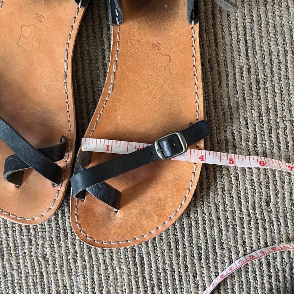 Crupon Barefoot Nomad Nero Black Leather Women’s Sandal Size 8 - Picture 9 of 11
